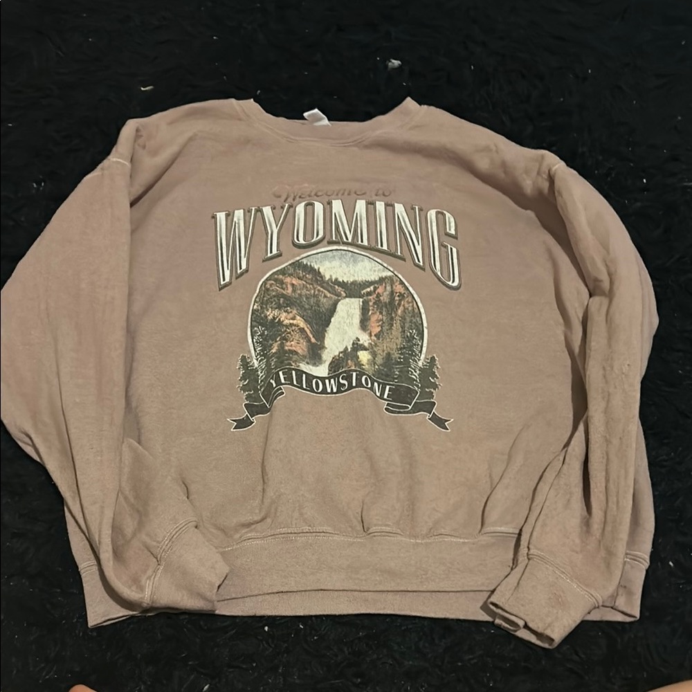 Full Tilt Brown Crewneck Sweater with Graphic Design